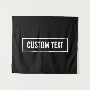 Moderne bewerkbare tekst in witte Logo-stijl Lijst Wandkleed