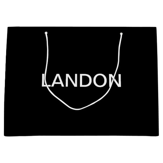 Moderne bewerkbare tekst | Zwart & Wit Groot Cadeauzakje (Voorkant)