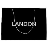 Moderne bewerkbare tekst | Zwart & Wit Groot Cadeauzakje (Achterkant)