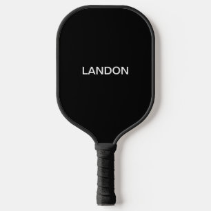Moderne bewerkbare tekst Zwart-wit Pickleball Paddle