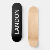 Moderne bewerkbare tekst | Zwart-wit Skateboard (Voorkant)