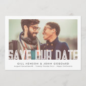 Moderne, bewerkbare tekstfoto save the date (Voorkant)