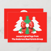 Moderne bewerkbare zakelijke Logo QR-code Kerstmis Feestdagenkaart (Voorkant / Achterkant)