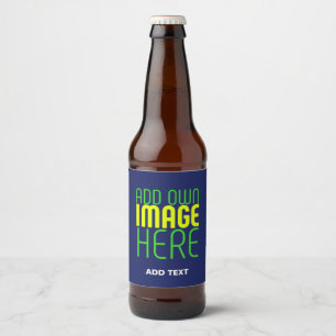 MODERNE BEWERKBARE ZOEKE NAVYBLAUWE AFBEELDING TEK BIER ETIKET