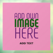 MODERNE BEWERKBARE ZOETE HELROZE AFBEELDING TEKST  RAAMSTICKER (Vel 3)