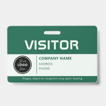Moderne bezoekerspas ID-badge groen