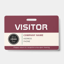 Moderne bezoekerspas ID-badge rood