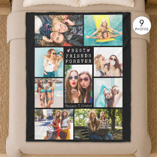 Moderne BFFS VOOR ALTIJD Fotocollage Namen Fleece Deken