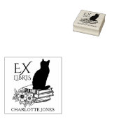 Moderne bibliotheekkat, boek rubberstempel (Gestempeld)