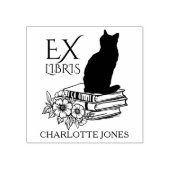 Moderne bibliotheekkat, boek rubberstempel (Afrduk)