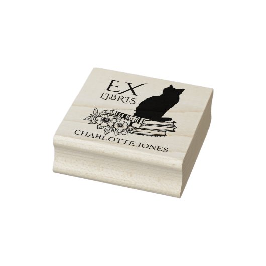 Moderne bibliotheekkat, boek  	rubberstempel (Stempel)