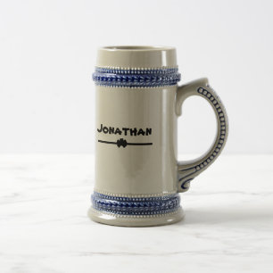 Moderne bierliefhebbers cadeau script naam rustiek bierpul