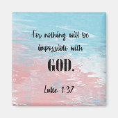 Moderne bijbelse Verse Luke Square Magnet Magneet (Voorkant)