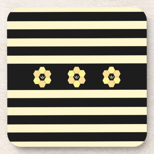 Moderne bijenhoningraten en -strepen bier onderzetter (Voorkant)