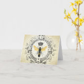 Moderne  bijenkoningin kaart (Gele Bloem)