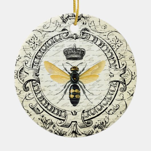 Moderne bijenkoningin keramisch ornament (Voorkant)