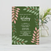 Moderne bijkantoren eucalyptus Holiday Kaart (Staand voorkant)