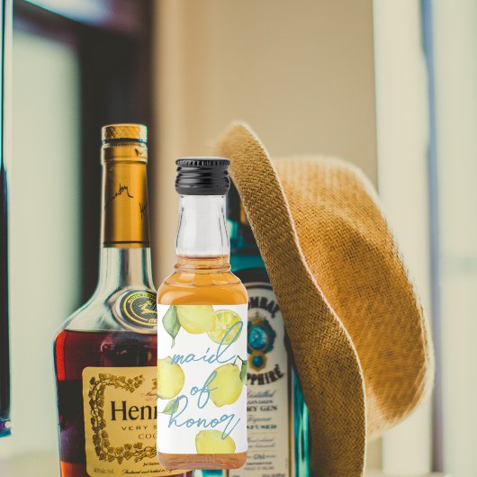 Moderne bijpassende MOH Bruidsfeest | Lemons Likeurfles Etiket