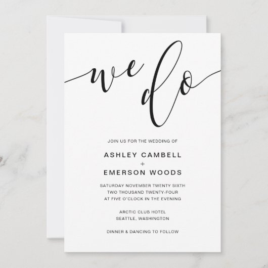 Moderne bijtende kalligrafie die we uitnodigen kaart (Voorkant)