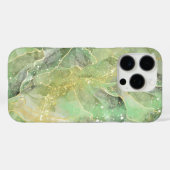 Moderne Billowy Groene Agaat Stijl iPhone Case (Achterkant (horizontaal))