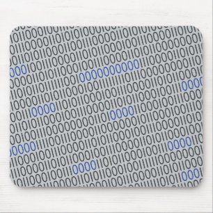 Moderne binaire code zwart blauw op elke kleur muismat