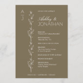 Moderne biologische bloemen scheider bruiloft programma (Voorkant)