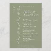 Moderne biologische bloemen scheider bruiloft programma (Voorkant)