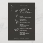 Moderne biologische bloemen scheider bruiloft programma (Voorkant)