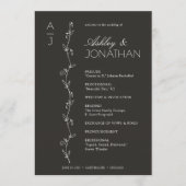 Moderne biologische bloemen scheider bruiloft programma (Voorkant)