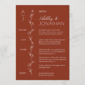 Moderne biologische Bloemenscheider bruiloft recep Menu (Voorkant)