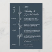 Moderne biologische Bloemenscheider bruiloft recep Menu (Voorkant)