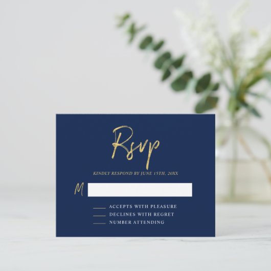 Moderne Birthday RSVP-Kaart invoegen RSVP Kaartje (Staand voorkant)