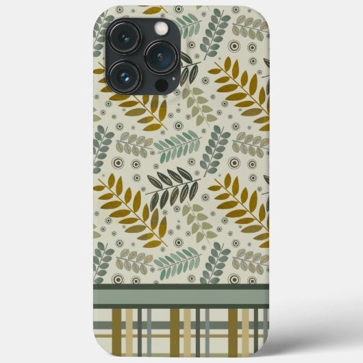 Moderne blaadjes geruite patrooninspiratie Case-Mate iPhone case (Achterkant)