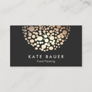 Moderne Black and Gold Event Planner Visitekaartje