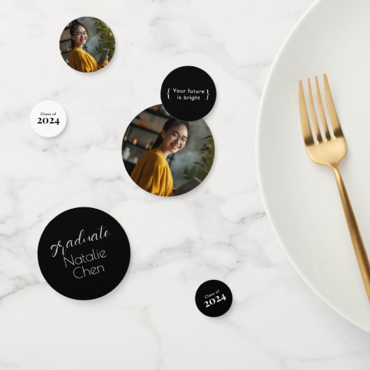 Moderne Black Arch Graduation Photo Party Confetti (Groupe)