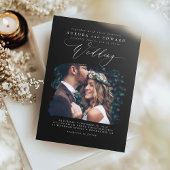 Moderne Black Boho trouwfoto Kaart