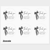 Moderne Black Bow Coquette Verjaardag Bedankt Ronde Sticker (Vel)