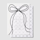 Moderne Black Bow Graduation Party Vellum Uitnodigingen (Offset (Uitnodiging))