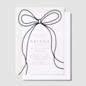 Moderne Black Bow Graduation Party Vellum Uitnodigingen (Offset)