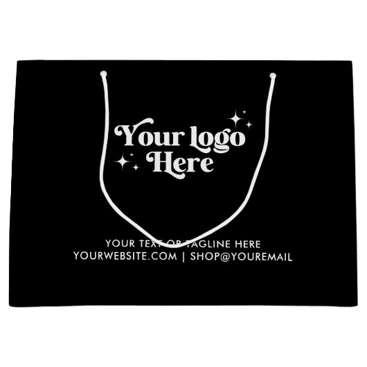 Moderne Black Business Logo QR-code Groot Cadeauzakje (Voorkant)