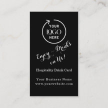 Moderne Black Drink Voucher | Bedrijfs Eventkaart
