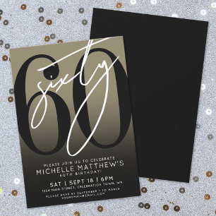 Moderne Black Gold 60ste Verjaardagsfeest Kaart