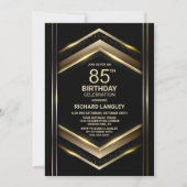 Moderne Black Gold 85ste verjaardagsfeestje Kaart (Voorkant)