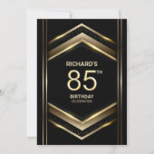 Moderne Black Gold 85ste verjaardagsfeestje Kaart (Achterkant)