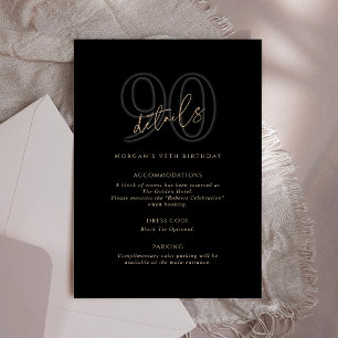 Moderne Black Gold 90ste Verjaardagsfeest Details