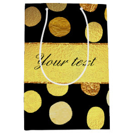 Moderne Black Gold Foil Confetti Stippen Medium Cadeauzakje