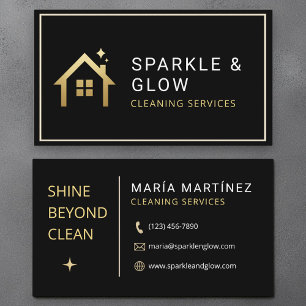 Moderne Black Gold House schoonmaakservice Visitekaartje