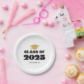 Moderne Black Gold-klasse van 2025 Papieren Bordje (Feest)