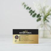 Moderne Black Gold Mobile Notaris Openbare QR-code Visitekaartje (Staand voorkant)