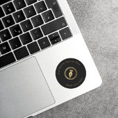 Moderne Black & Gold Notary Pen Gecertificeerd doo Ronde Sticker